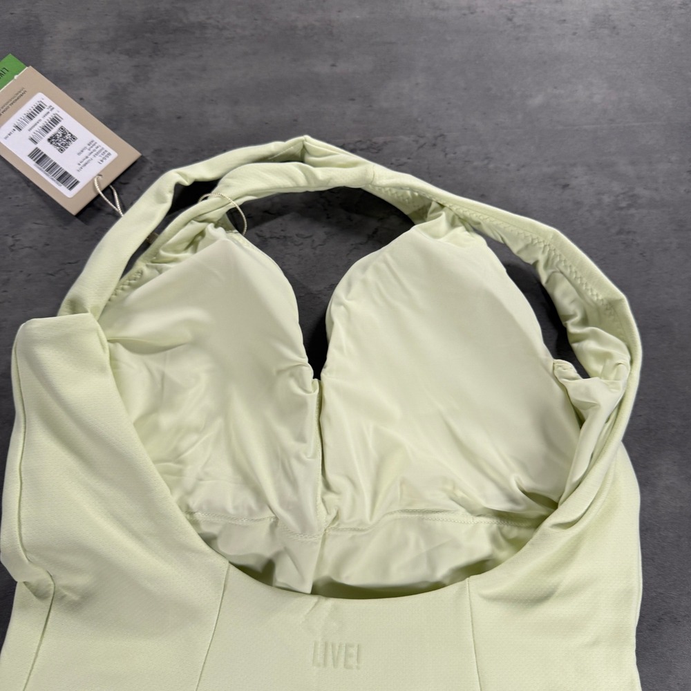 LIVE! Bodysuit Womens L Flowstate Tex Green Textured Cross Back NEW Yoga Gym - Picture 6 of 8